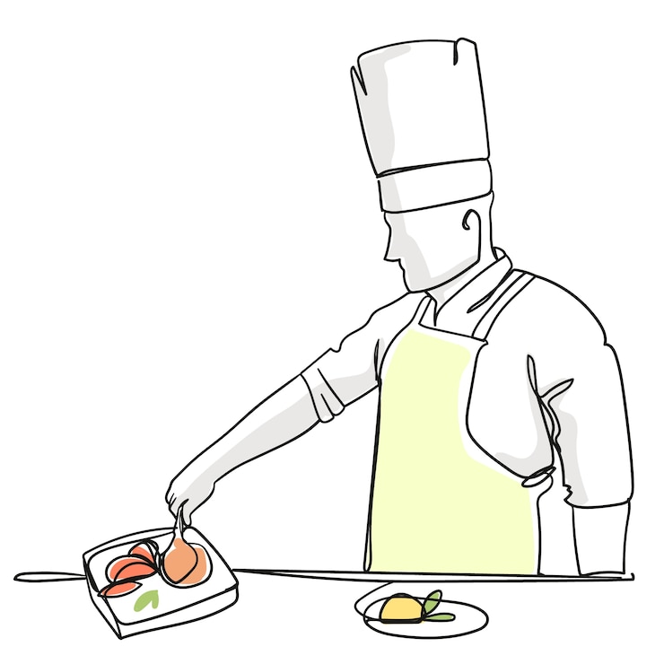 Vettore gratuito illustrazione disegnata a mano del disegno dello chef