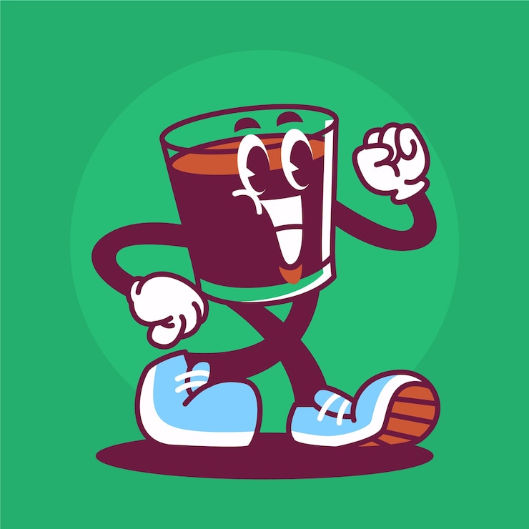 Vettore gratuito illustrazione disegnata a mano del fumetto del caffè