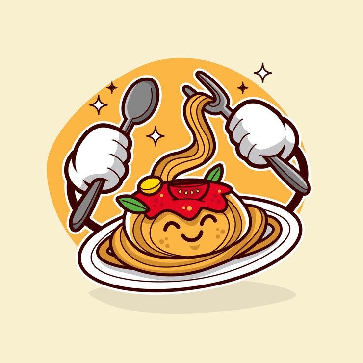 Vettore gratuito illustrazione disegnata a mano del fumetto della pasta