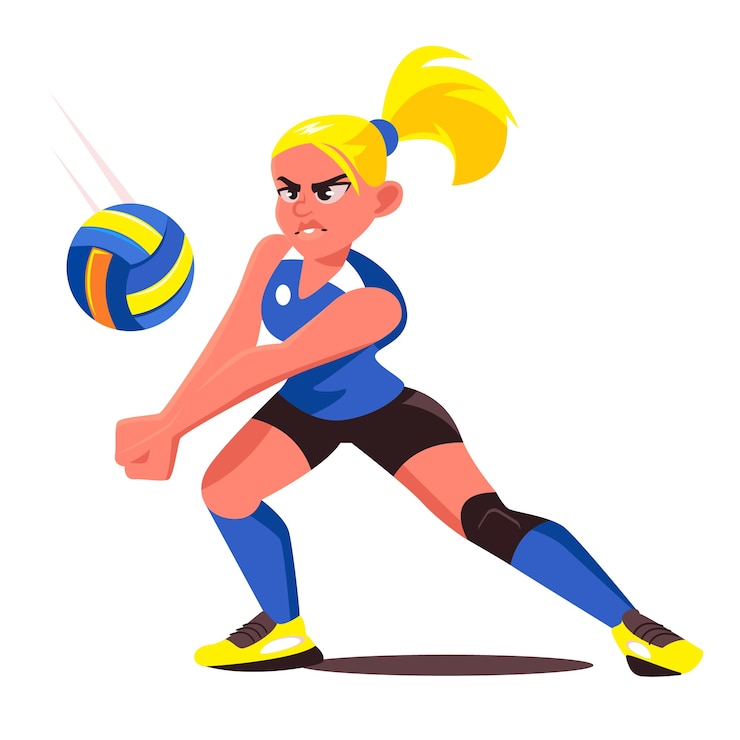 Vettore gratuito illustrazione disegnata a mano del fumetto di pallavolo