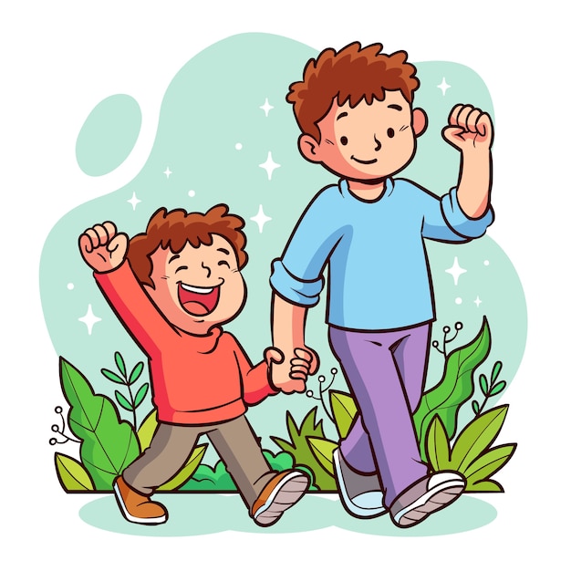 Illustrazione disegnata a mano del giorno dei fratelli