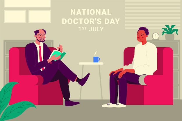 Illustrazione disegnata a mano del giorno del medico nazionale