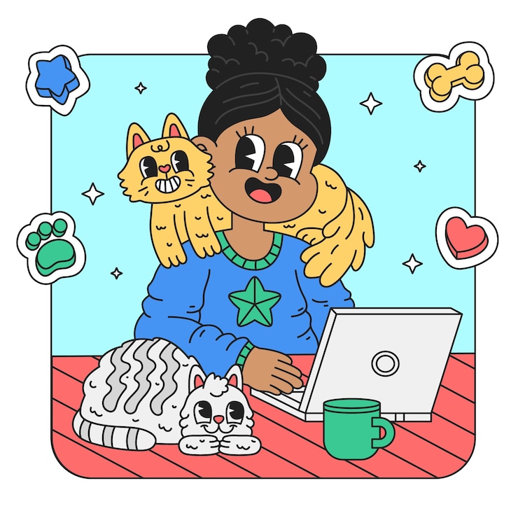 Vettore gratuito illustrazione disegnata a mano del giorno nazionale degli animali domestici.