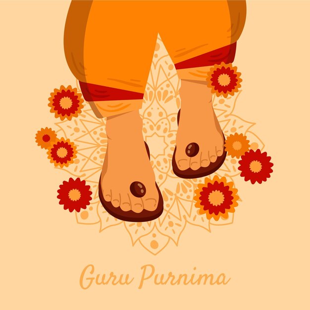 Illustrazione disegnata a mano del guru purnima