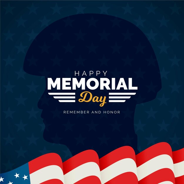 Illustrazione disegnata a mano del memorial day di usa