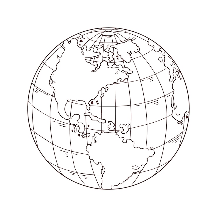 Vettore gratuito illustrazione disegnata a mano del pianeta terra