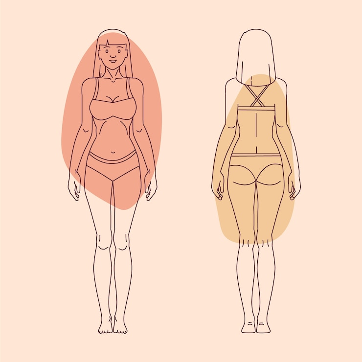 Vettore gratuito illustrazione disegnata a mano del profilo del corpo umano