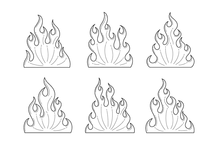 Vettore gratuito illustrazione disegnata a mano del profilo del fuoco