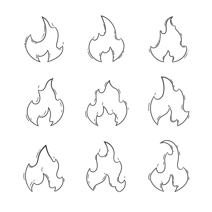 Vettore gratuito illustrazione disegnata a mano del profilo del fuoco