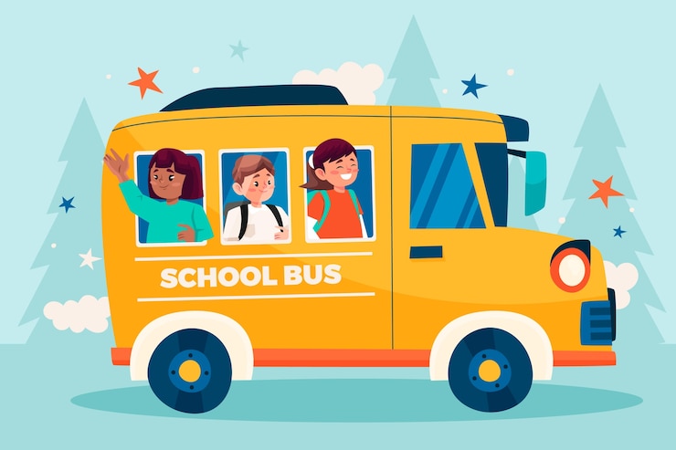 Vettore gratuito illustrazione disegnata a mano dell'autista dello scuolabus