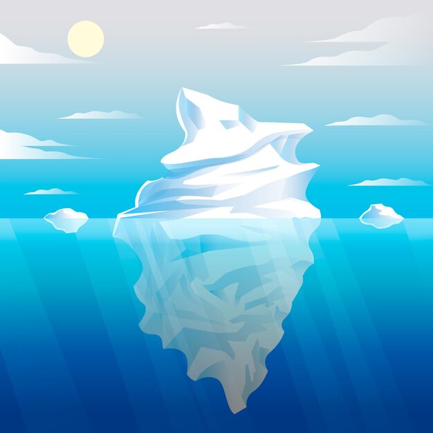 Illustrazione disegnata a mano dell'iceberg