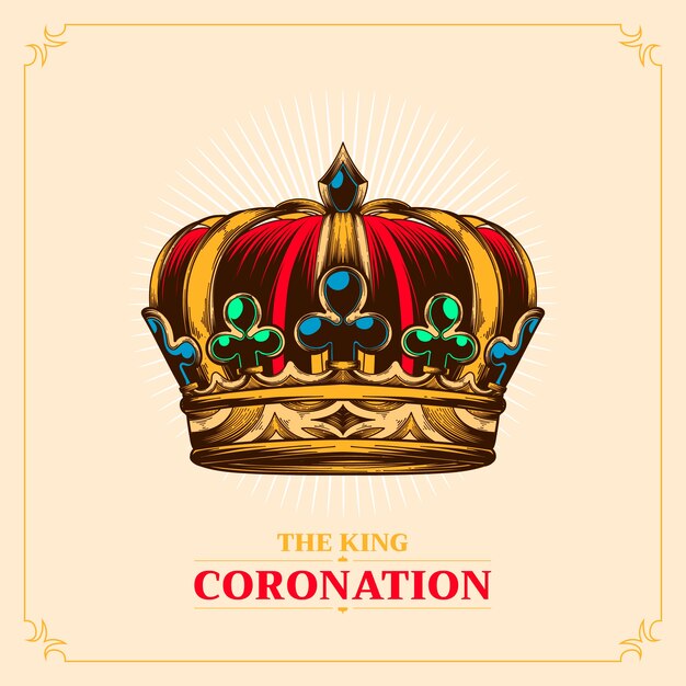 Illustrazione disegnata a mano dell'incoronazione