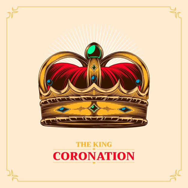 Illustrazione disegnata a mano dell'incoronazione