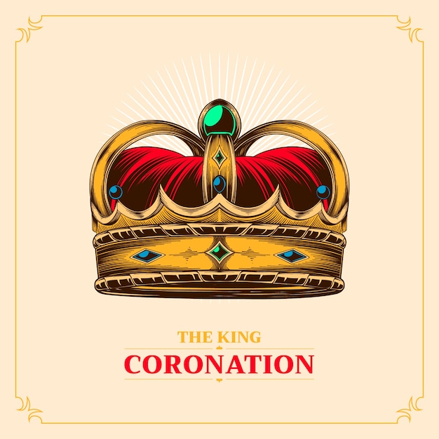 Illustrazione disegnata a mano dell'incoronazione