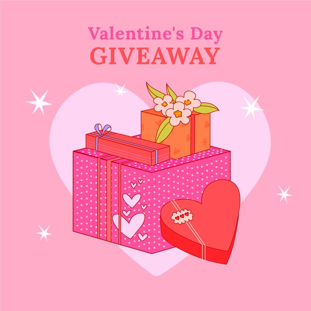 Illustrazione disegnata a mano dell'omaggio di San Valentino