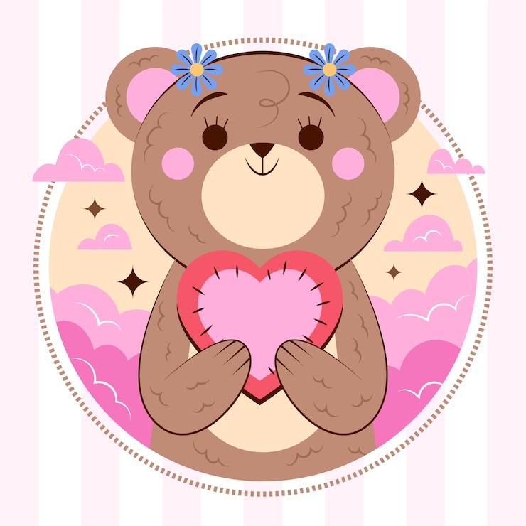 Vettore gratuito illustrazione disegnata a mano dell'orso femminile