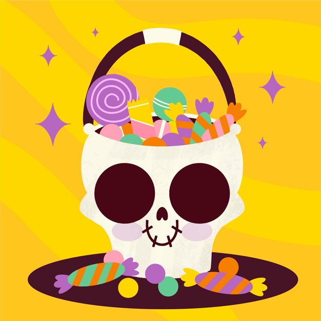 Illustrazione disegnata a mano della borsa di halloween