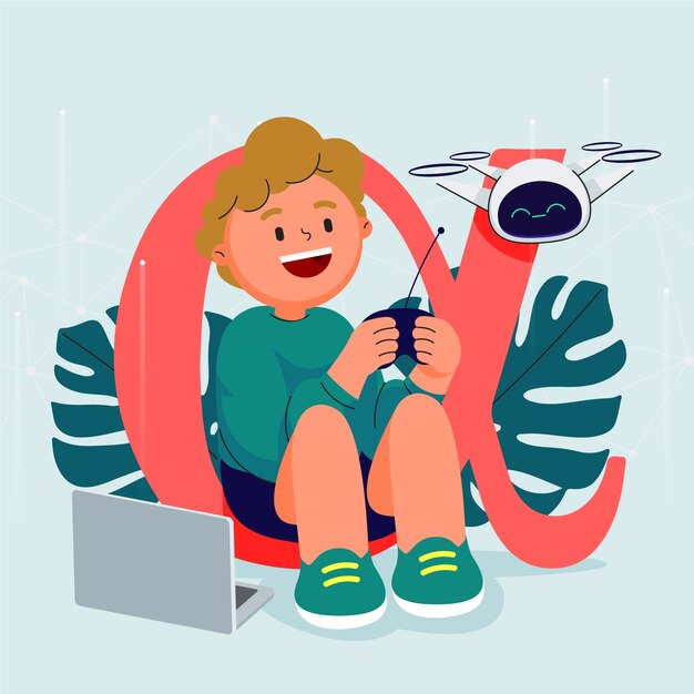 Illustrazione disegnata a mano della Gen Alpha.