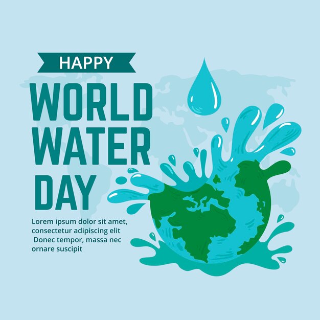 Illustrazione disegnata a mano della giornata mondiale dell'acqua