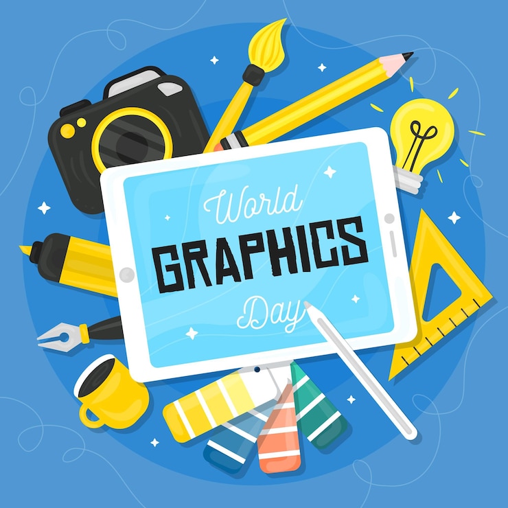Vettore gratuito illustrazione disegnata a mano della giornata mondiale della grafica