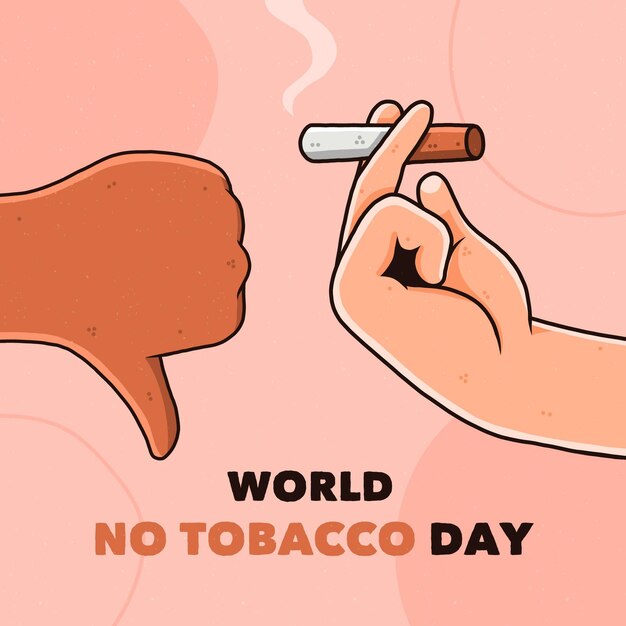 Illustrazione disegnata a mano della giornata mondiale senza tabacco