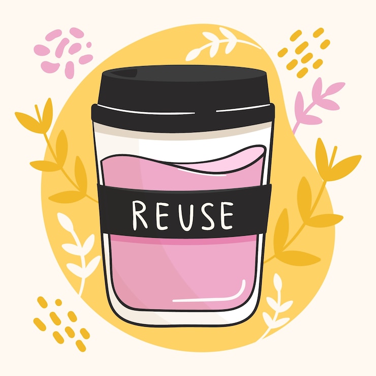 Vettore gratuito illustrazione disegnata a mano della tazza di eco