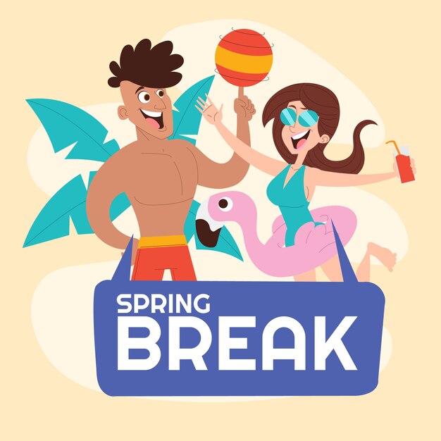 Illustrazione disegnata a mano delle vacanze di primavera