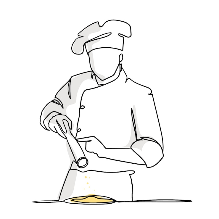 Vettore gratuito illustrazione disegnata a mano dello chef