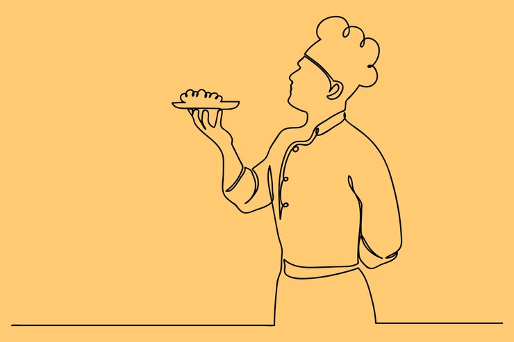 Vettore gratuito illustrazione disegnata a mano dello chef