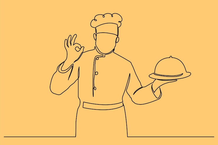 Vettore gratuito illustrazione disegnata a mano dello chef