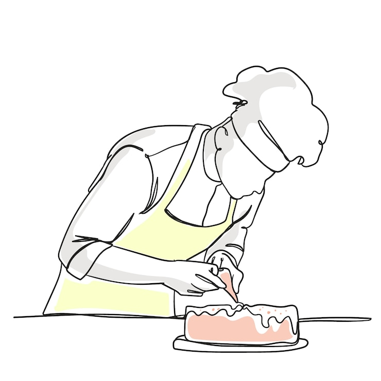 Vettore gratuito illustrazione disegnata a mano dello chef