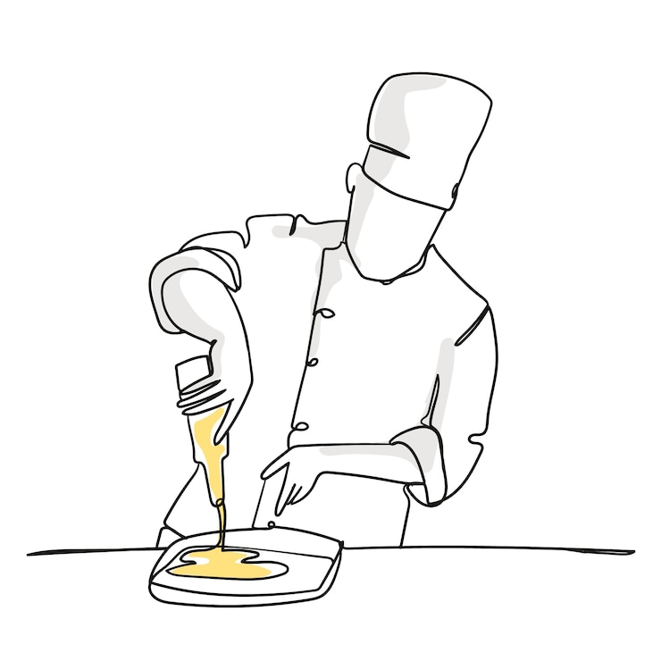 Vettore gratuito illustrazione disegnata a mano dello chef