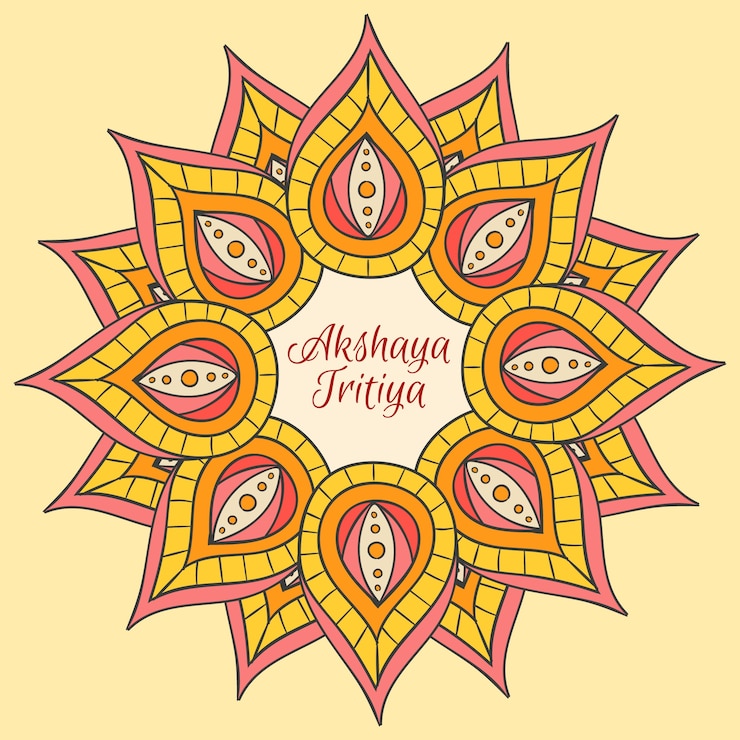 Vettore gratuito illustrazione disegnata a mano di akshaya tritiya