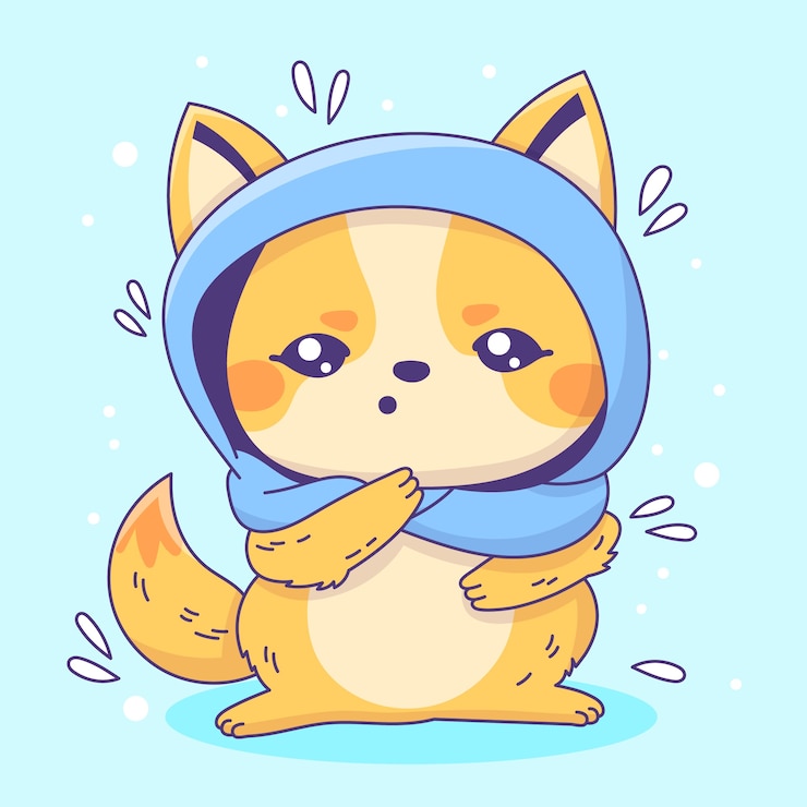 Vettore gratuito illustrazione disegnata a mano di anime kawaii
