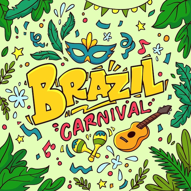 Illustrazione disegnata a mano di carnevale brasiliano