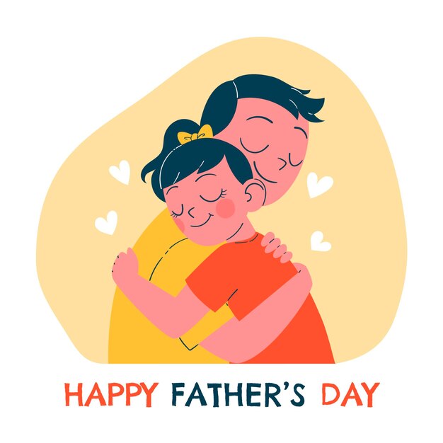 Illustrazione disegnata a mano di festa del papà