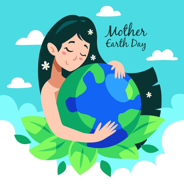 Illustrazione disegnata a mano di giorno di madre terra