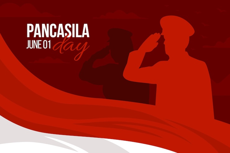 Vettore gratuito illustrazione disegnata a mano di giorno di pancasila