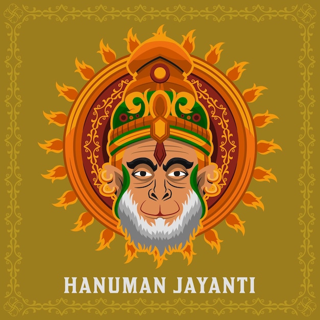 Illustrazione disegnata a mano di hanuman jayanti