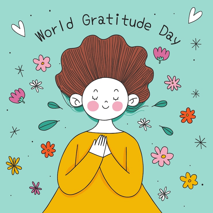 Vettore gratuito illustrazione disegnata a mano per la celebrazione della giornata mondiale della gratitudine