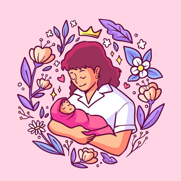 Vettore gratuito illustrazione disegnata a mano per la giornata delle madri