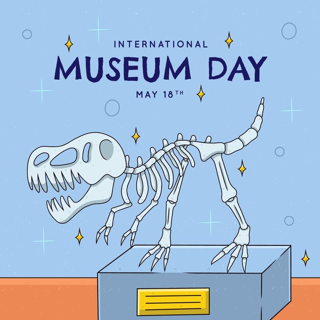 Illustrazione disegnata a mano per la giornata internazionale dei musei