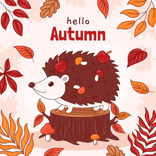 Illustrazione disegnata a mano per la stagione autunnale