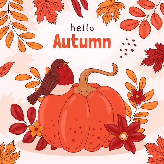 Illustrazione disegnata a mano per la stagione autunnale