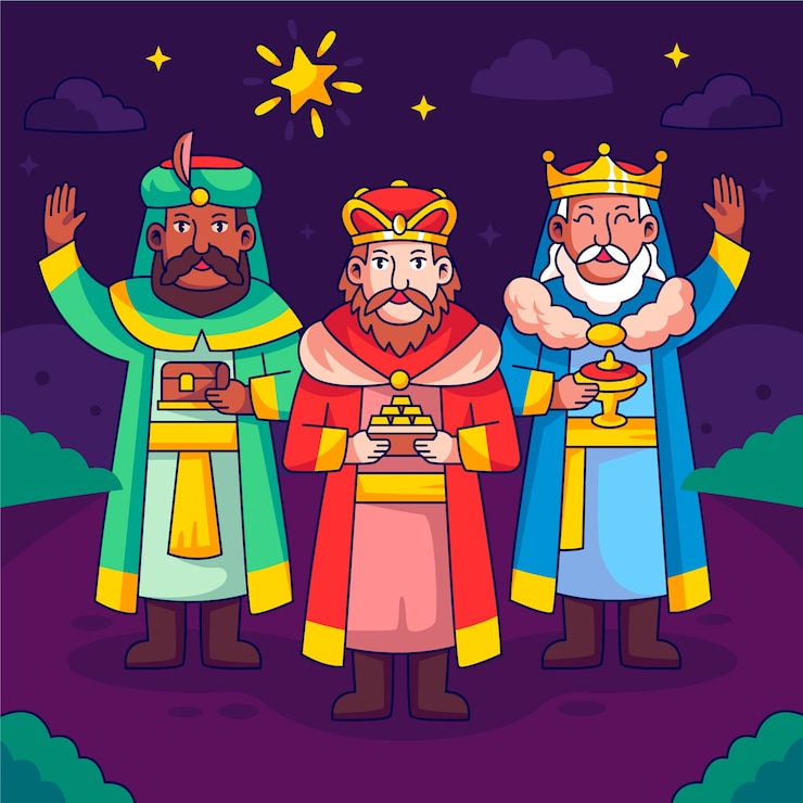 Vettore gratuito illustrazione disegnata a mano per reyes magos