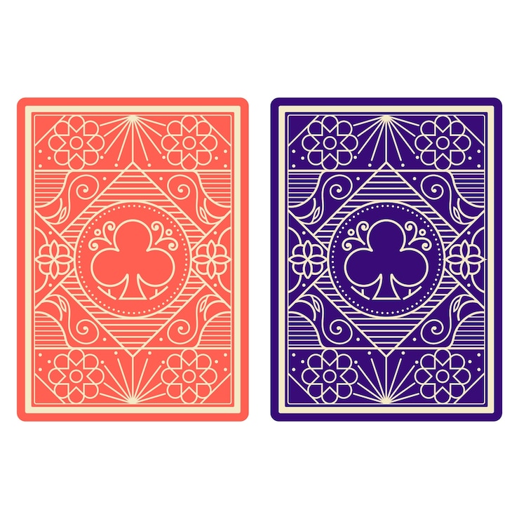 Vettore gratuito illustrazione disegnata a mano sul retro delle carte da gioco
