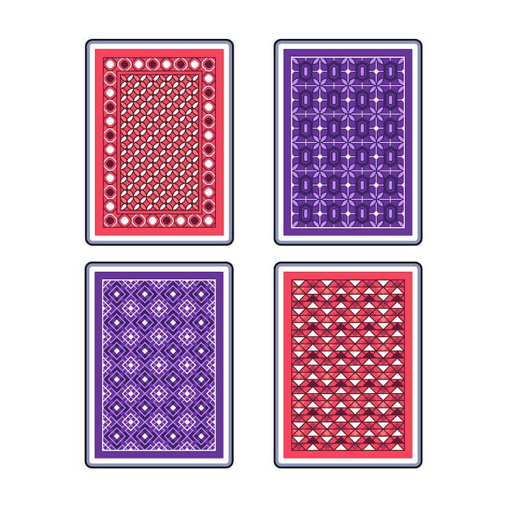 Vettore gratuito illustrazione disegnata a mano sul retro delle carte da gioco
