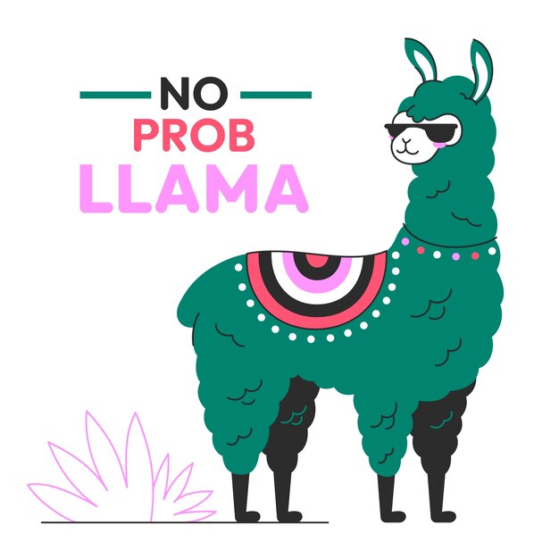 Illustrazione divertente del lama
