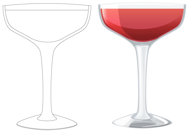 Vettore gratuito illustrazione elegante del bicchiere da vino