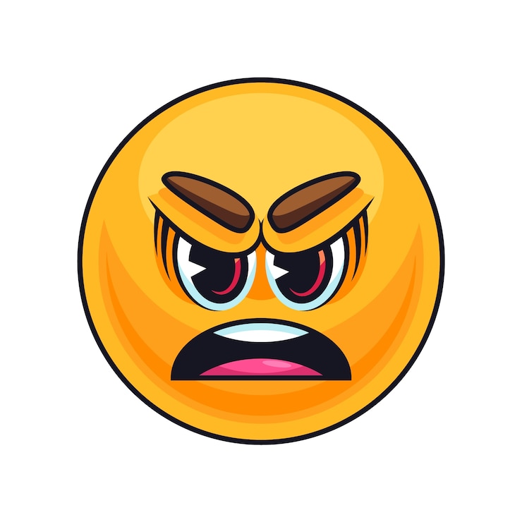 Vettore gratuito illustrazione emoji d'odio disegnata a mano